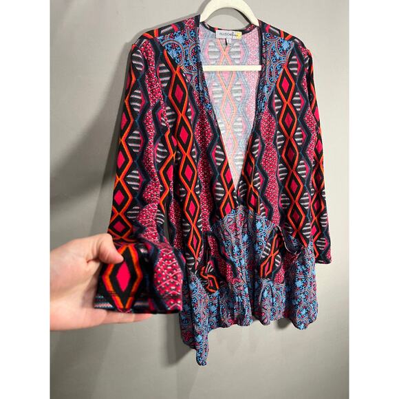 Figueroa & Flower Women's Large Boho Peasant Flowy Cardiagn Hippie Cocktail - Picture 8 of 14